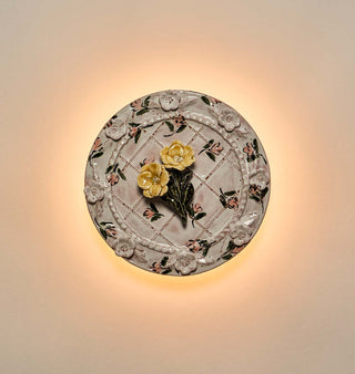 Pith Sconce   Floral II  Light On
