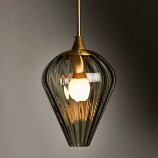 The Roll & Hill Pendant 02   Tulip (Fume/Ripple   Brass)
