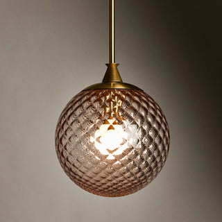 The Roll & Hill Pendant 02   Globe (Peach/Pineapple   Brass)
