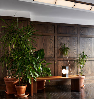 Grange Bench   48 inch (Black Walnut) — Roll & Hill Showroom, New York City. Image by Louisa Fulkerson + Fyodor Shiryaev
