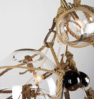 Chandelier   3 Lg, 2 Sm Bubbles, 5 Barnacles (Khaki/Clear) Detail 
