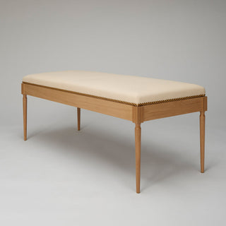 The Judy Bench (White Oak/Vachetta Leather)
